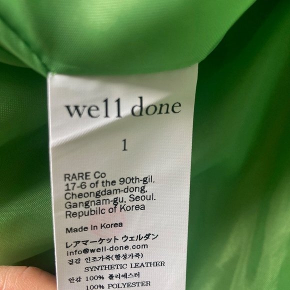 WE11DONE PLEATED VEGAN-LEATHER MINI SKIRT - GREEN - Picture 2 of 7